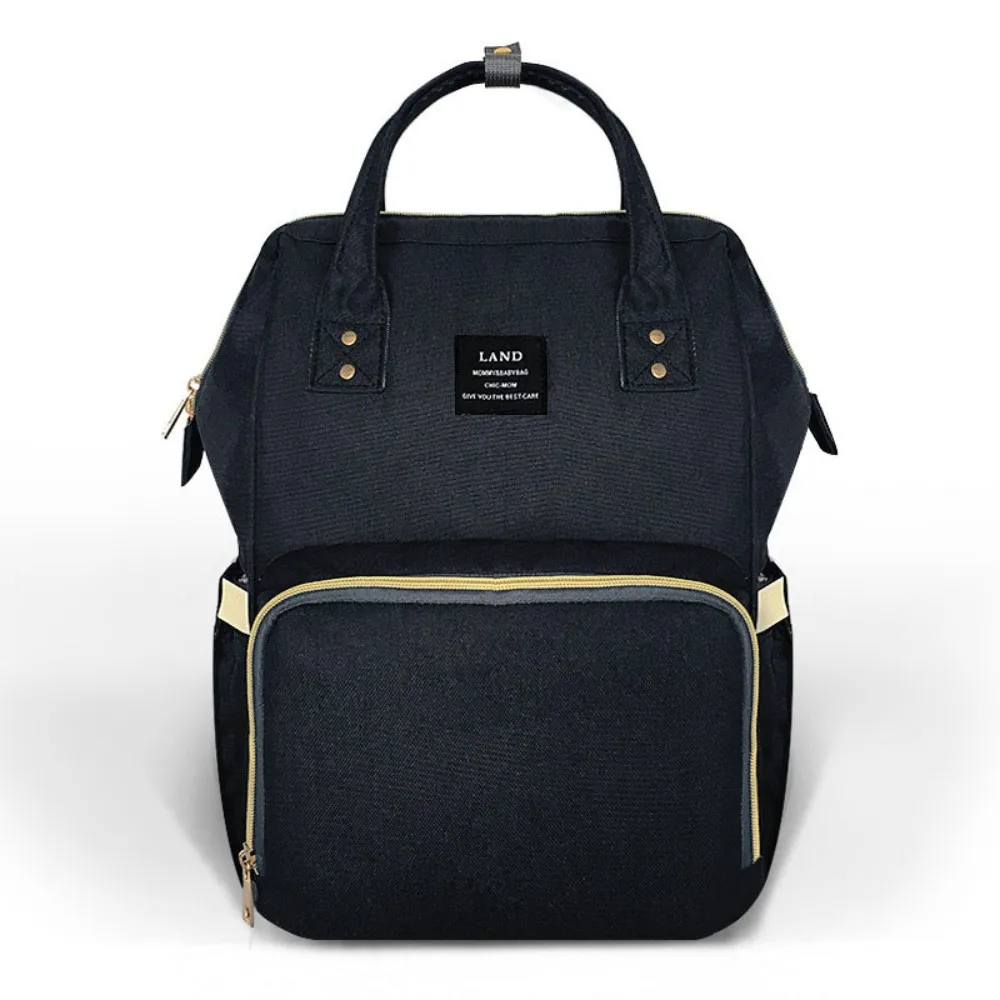 Black Diaper Bag LAND детская сумка, модные сумки для подгузников, большая сумка для подгузников, рюкзак, детский органайзер, сумки для мам, сумка, Детский рюкзак для подгузников - Цвет: Black Diaper Bag