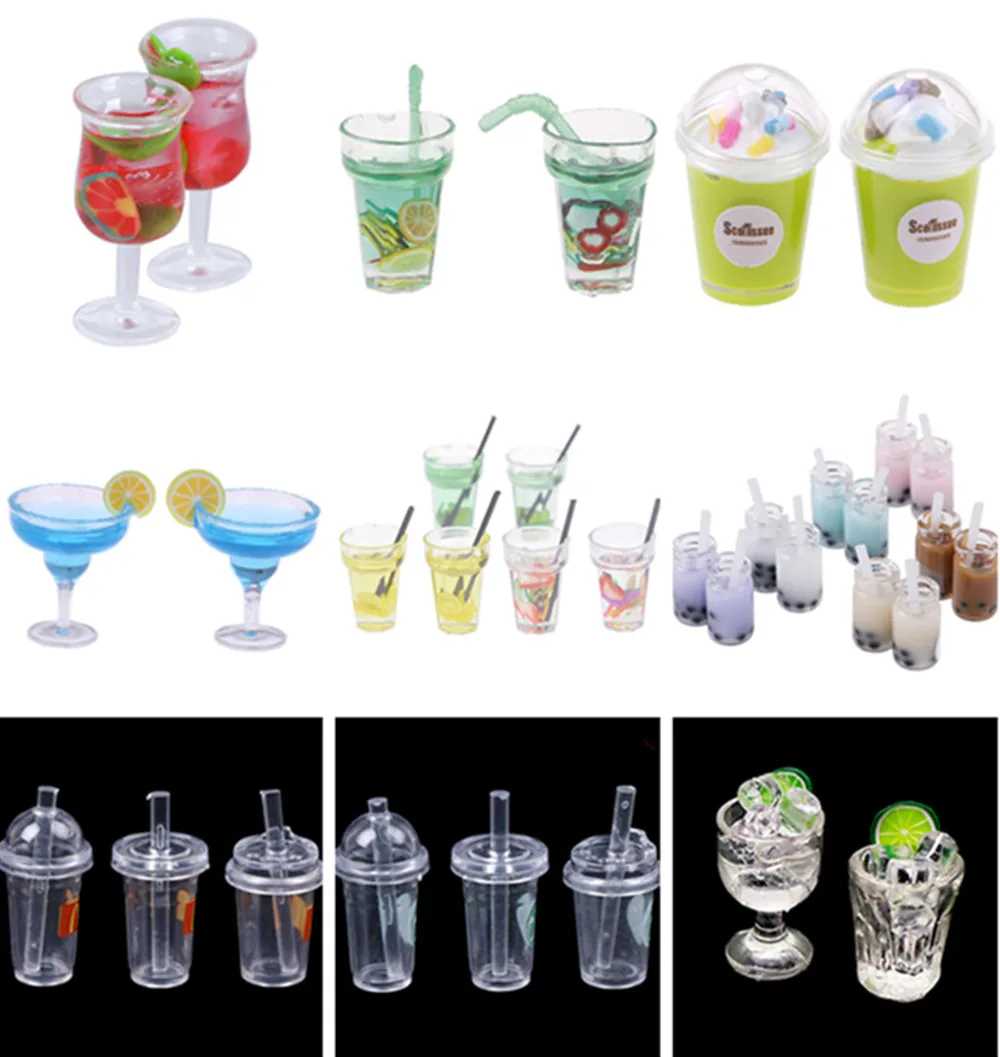 

1/2/3pcs Lemon Water Cup 1:12 Dollhouse Miniature Doll house Accessories Cups Toy Small Decoration Gifts Furniture Toys