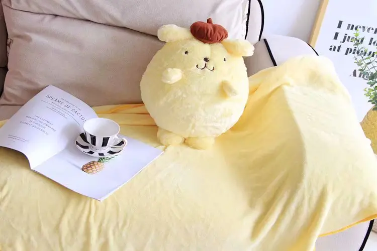 Pillow and Blanket IVYYE милый помпон пурин аниме плюшевые вещи интимные аксессуары plushdoll мягкие пушистые теплые мягкие игрушечное одеяло кровать пледы одеяло s - Цвет: Pillow and Blanket