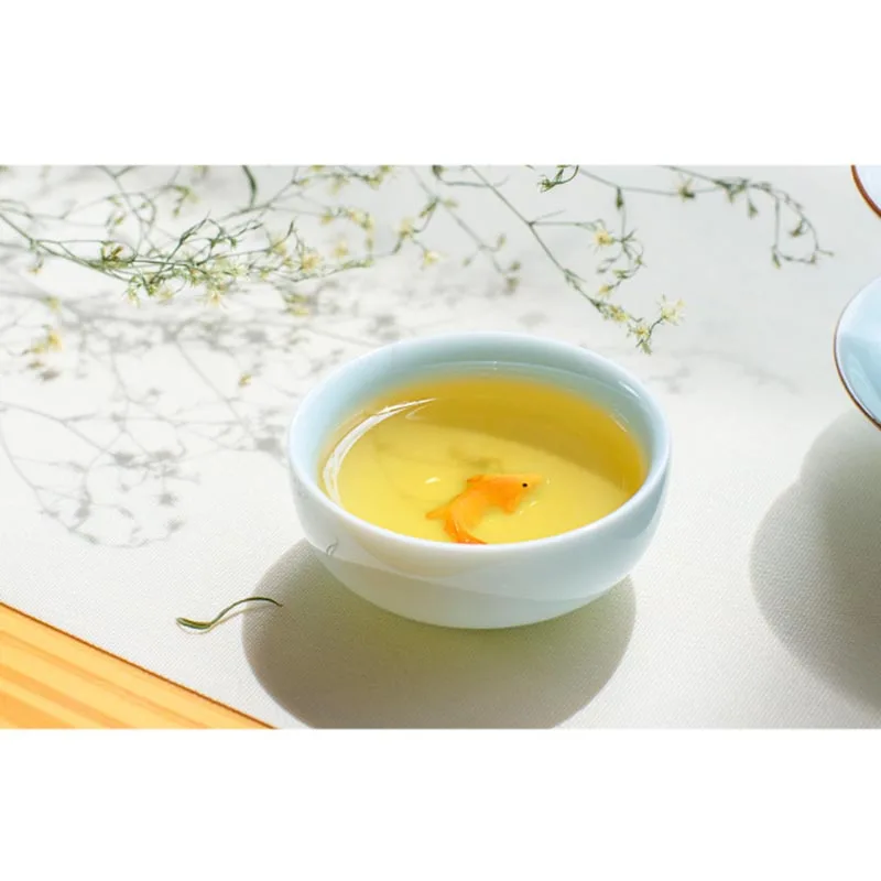 6 шт./лот 45 мл креативный однотонный фарфор тисненая маленькая рыба чайный набор