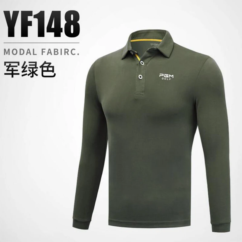 PGM брендовые осенне зимние Для мужчин одежда с длинным рукавом рубашка поло