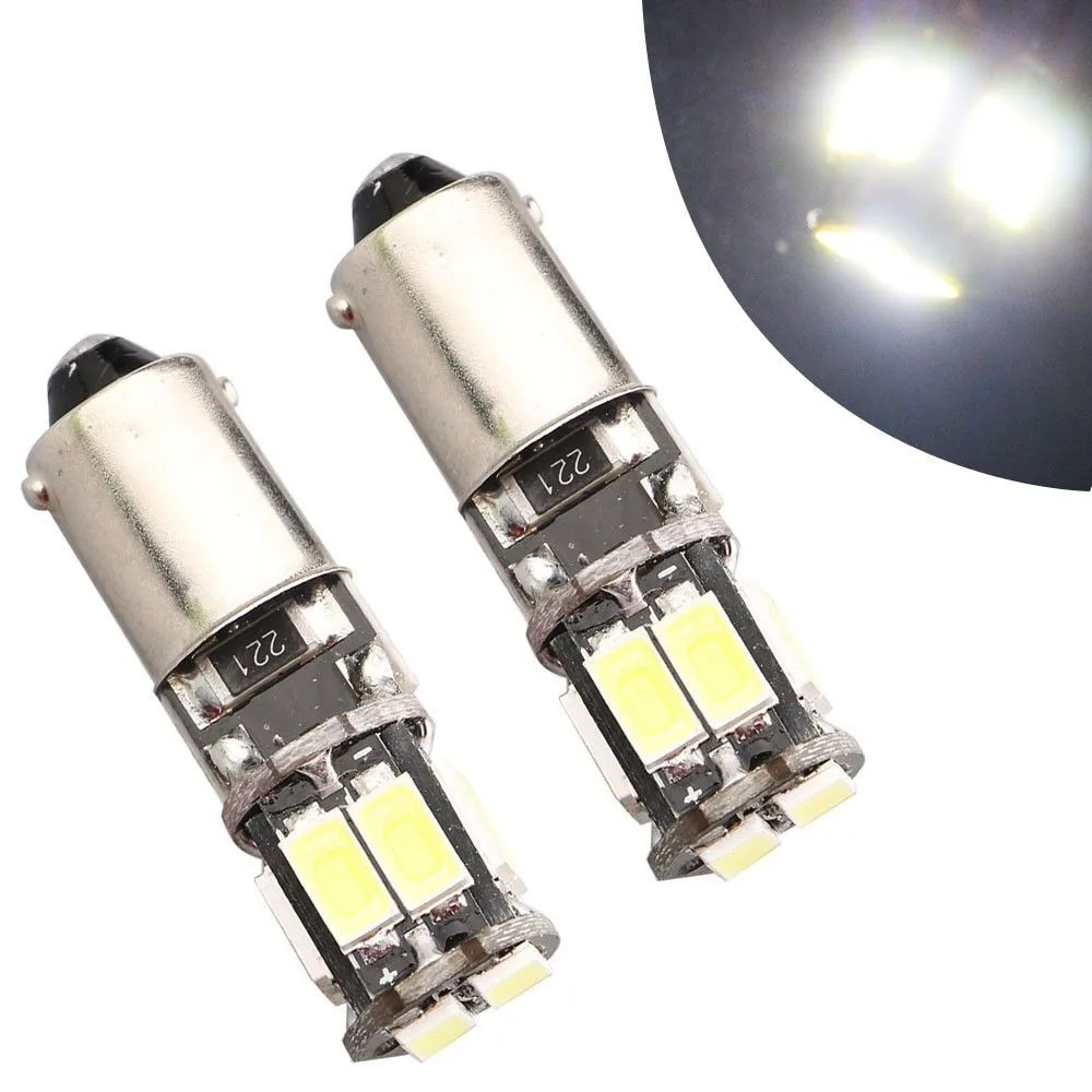

4Pcs White BA9S 10 SMD LED 5630/5730 Car Canbus Error Free Wedge Turn Signal Light Bulb