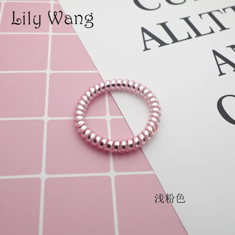 6Pcs Elastic Hair Band Telephone Wire Scrunchy Gum For Women Accessories Rubber Bands Headwear Rope Ties Spiral Shape |