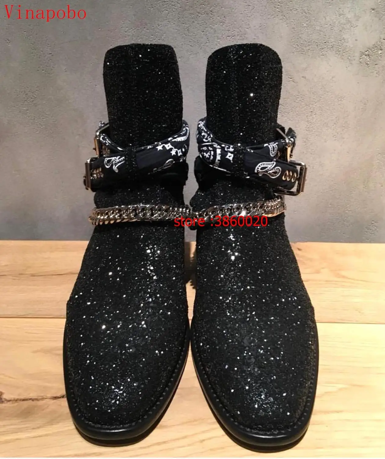 Брендовые мужские ботинки VINAPOBO из натуральной кожи в британском стиле черные