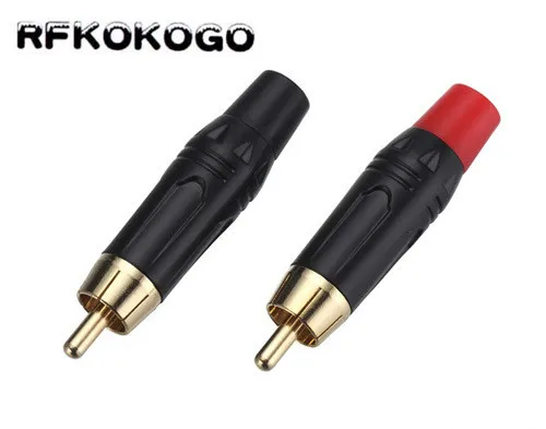 100 шт. разъем RCA позолоченный провод штекер высококачественный аудио адаптер для