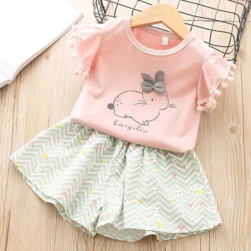 pink BN812I Humor Bear/одежда для малышей Одежда для девочек коллекция года, брендовые комплекты одежды для девочек детская одежда для детей Топы для маленьких девочек+ штаны, От 2 до 6 лет - Цвет: pink BN812I