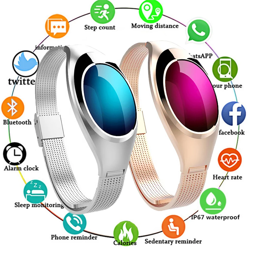 Z18 Смарт Браслет крови кислородом сердечной напоминание Роскошные модные Smartband