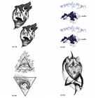 Маленький Snowberg поддельные татуировки черный волк Мужские Руки Временные татуировки наклейки Женщины горный треугольник водостойкие татуировки руки Тотем
