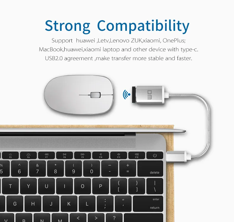 DM Тип-C адаптер Тип C-L USB C Male к USB2.0 Femail USB OTG конвертер для устройств с Тип c интерфейс