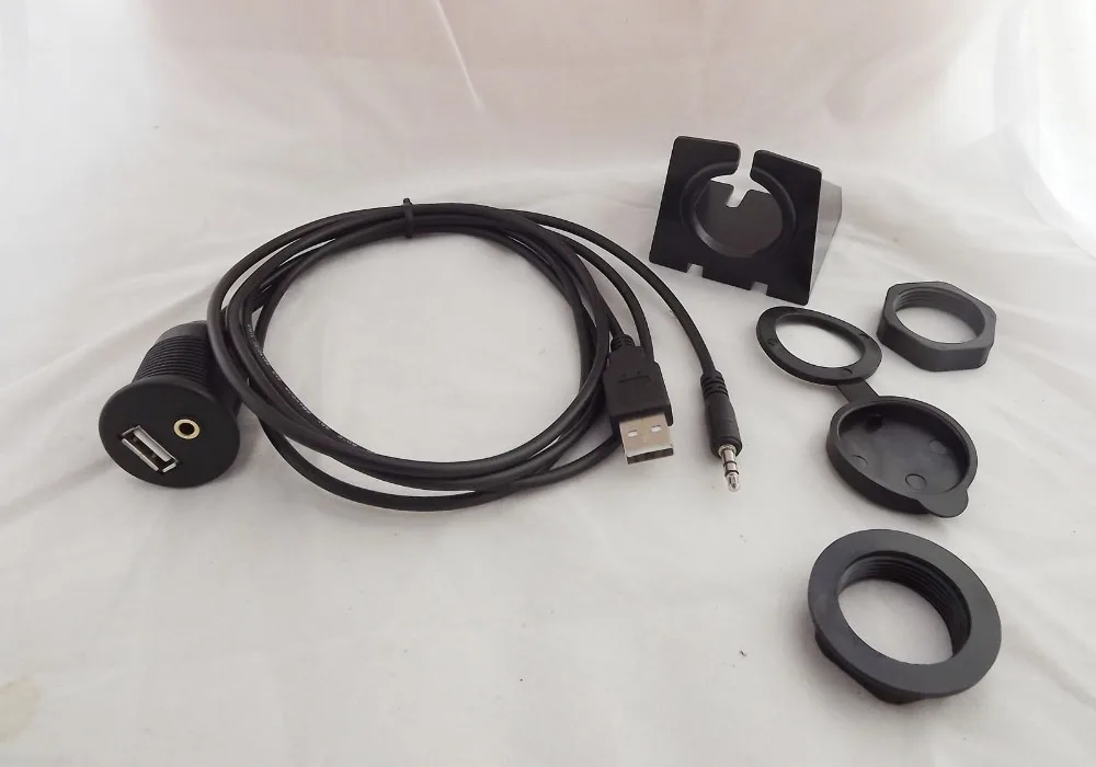 10 шт. утопленное крепление панели приборной автомобиля 3 5 мм разъем + USB 2 0