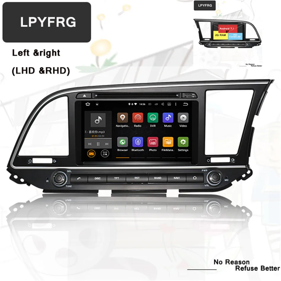 Автомагнитола на android 10 0 8 &quotдля Hyundai Elantra 2016 2017 gps navi поддержка 3/4G LTE 4 Гб + 64 ГБ DAB