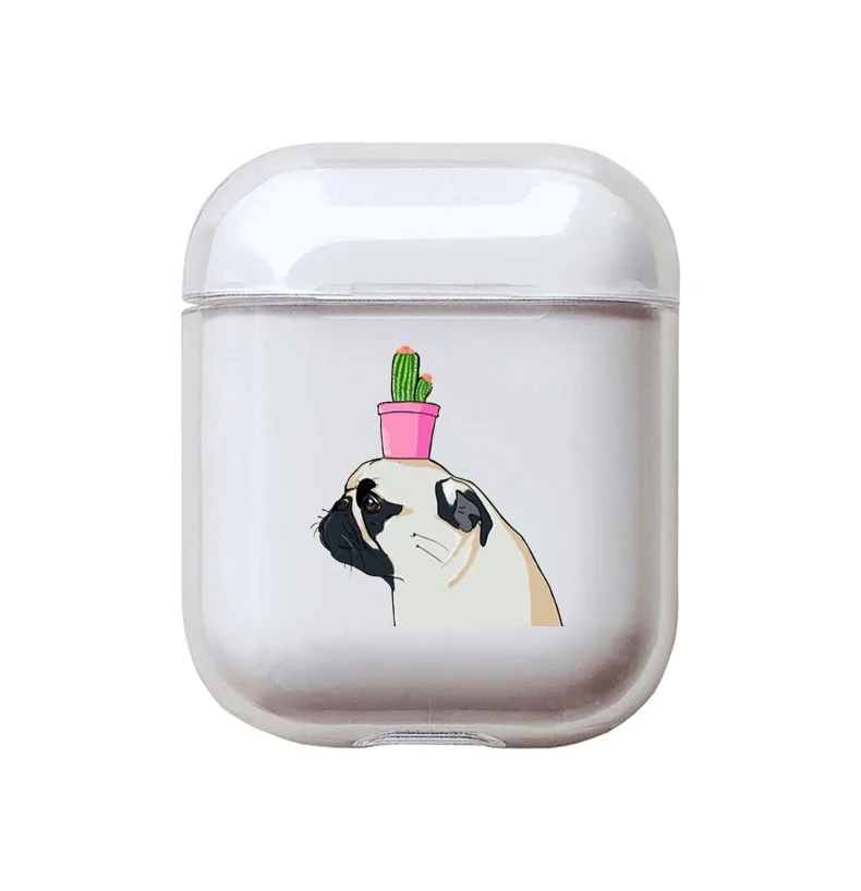 Прозрачный чехол для Apple airpods с милыми животными и собаками, беспроводной Чехол для наушников с Bluetooth для наушников Airpods, жесткий защитный чехол