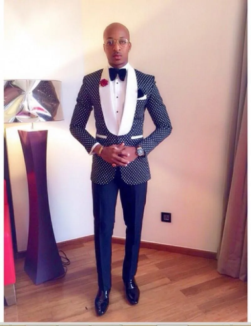 Новое поступление Мужская шаль для жениха белые смокинги темно-синие мужские