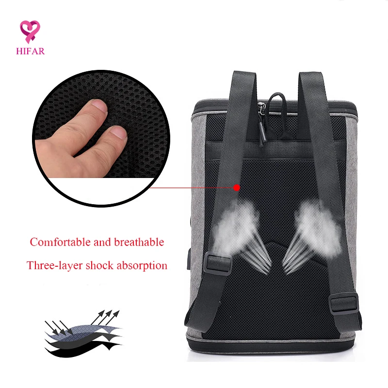 New men's bag USB charging backpack business solid color computer 360 degree one forming split storage anti-theft | Багаж и сумки