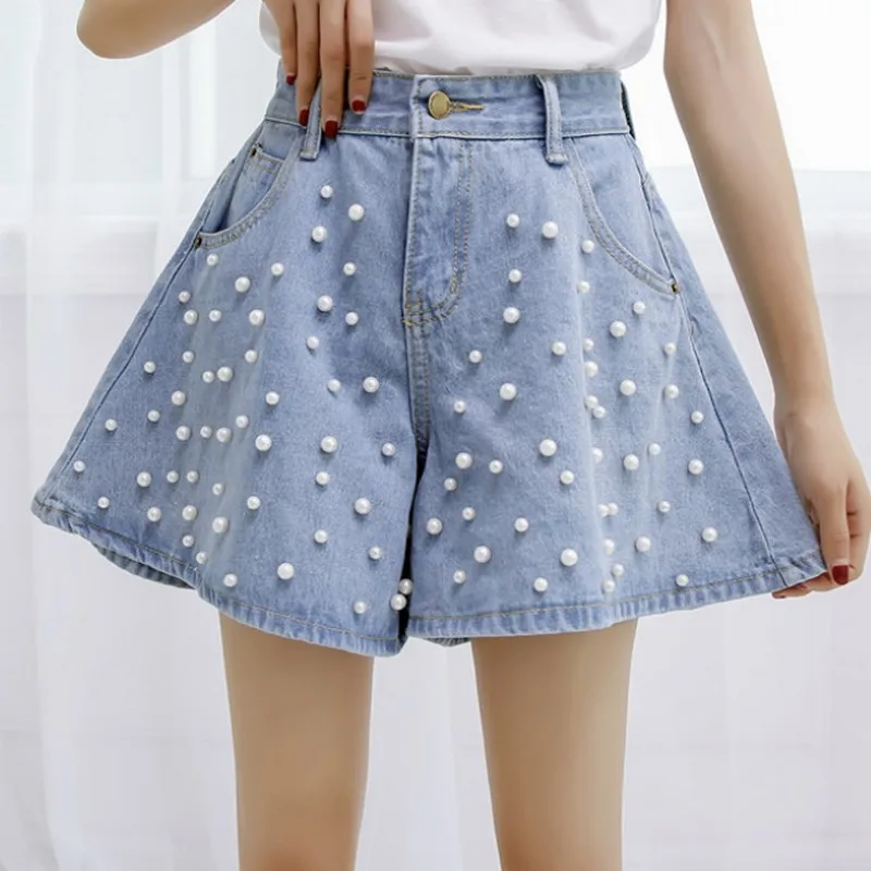 PLAMTEE уличный стиль Бисер дизайнерская юбка шорты женские с высокой талией Saia Feminino