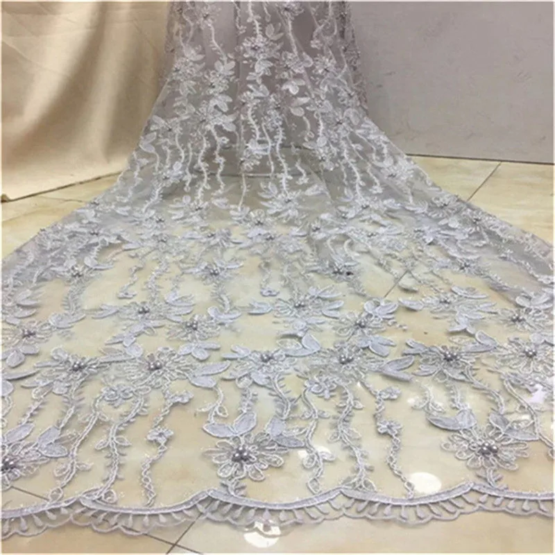 Hot Sale African Lace Fabric 2019 High Quality yellow Green Embroidery Tulle sequins Beaded 5 Yard | Дом и сад