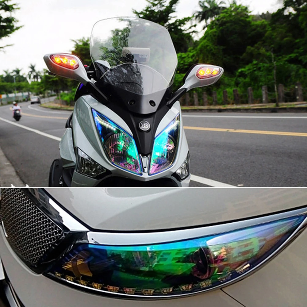 120*30 см блестящий Хамелеон авто стайлинг фары задние фонари полупрозрачная