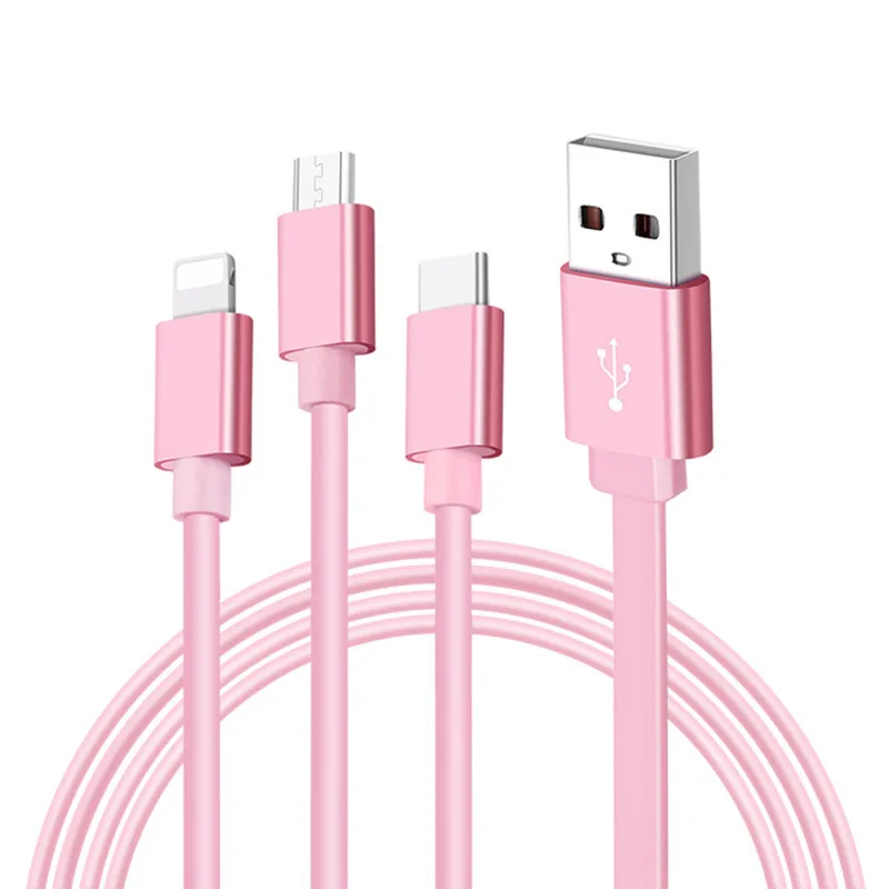 Мульти кабель для зарядки шнур 3 в 1 Тип C Micro USB выдвижной мобильного телефона