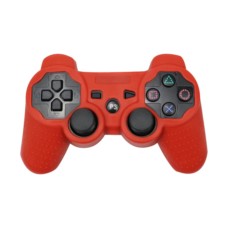 Силиконовый чехол для PS3 контроллер, кожаный чехол для Playstation 3 геймпад, аксессуары для игр с 2 силиконовыми колпачками