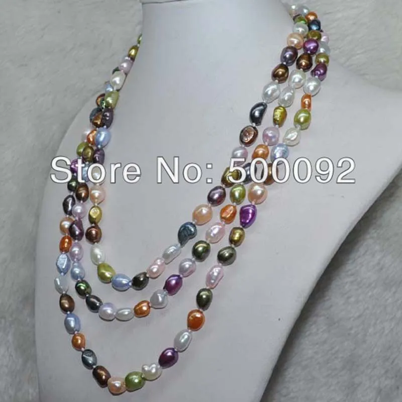 

Fashion jewelry 60 inch 7-8mm Baroque pearl Necklace