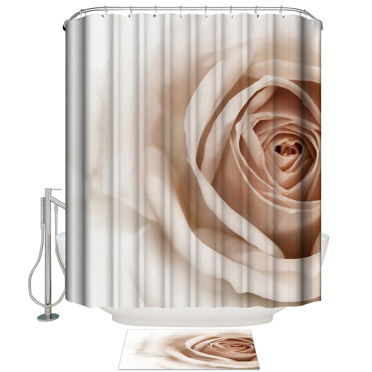 3D белая Роза набор аксессуаров для ванной комнаты наружная ткань Современные