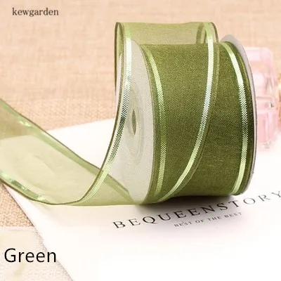 Kewgarden 38 мм 25 яркие полосы Край Вуаль ленты вручную изготовленная Лента Сделай сам