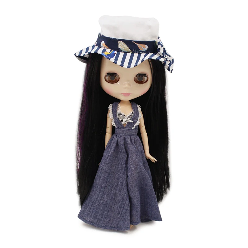 Ледяная кукла DBS Blyth 260BL117 фиолетовая микс черная удлиненная для волос боковая