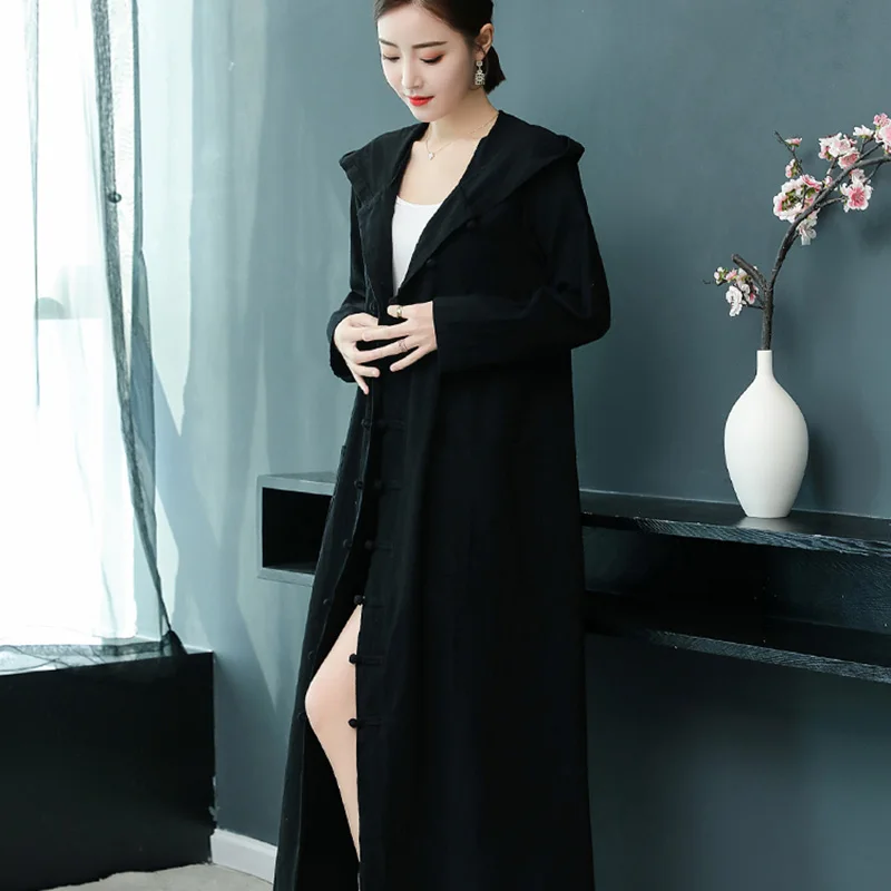 

Trench coat for women Chinese style long coats woman winter 2019 autumn trending styles female ladies warm trenchcoat KK2641 L