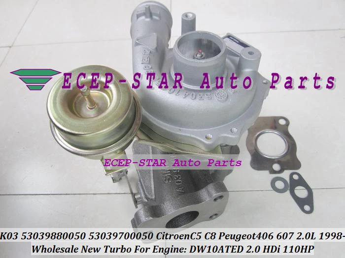 Турбокомпрессор K03 53039880050 53039700050 53039700024 53039880024 для Citroen C5 C8 Peugeot 406 607 DW10ATED 2.0L