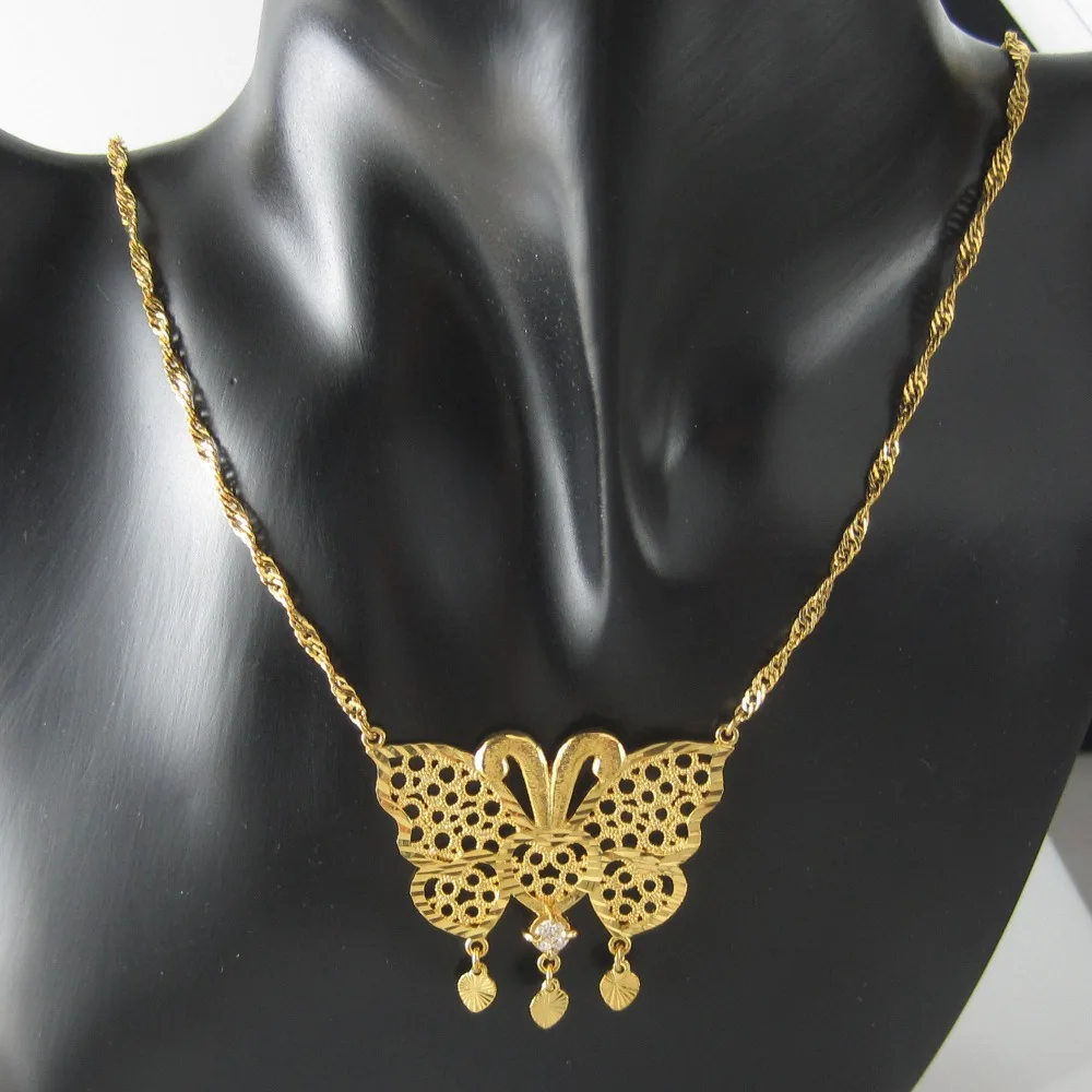 Минимальный заказ 10 долларов США/Новинка Латунное ожерелье 17 дюймов с бабочкой