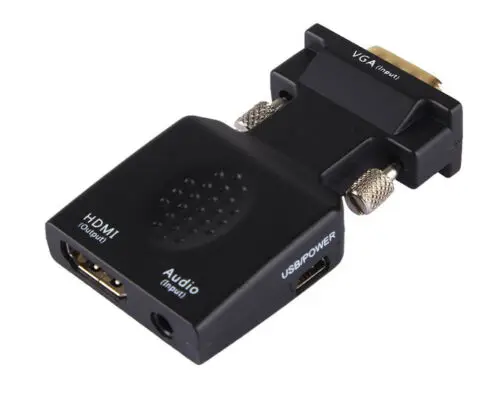1080P HD преобразователь из VGA в HDMI адаптер с кабелем питания USB DC 3 5 мм разъем