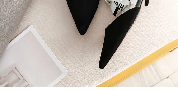 Women Brand shoe low heel Women Casual Shoes Slip On Slides Pointed Toe Low Heel Shoes emale bowtie air mesh polka dot pump