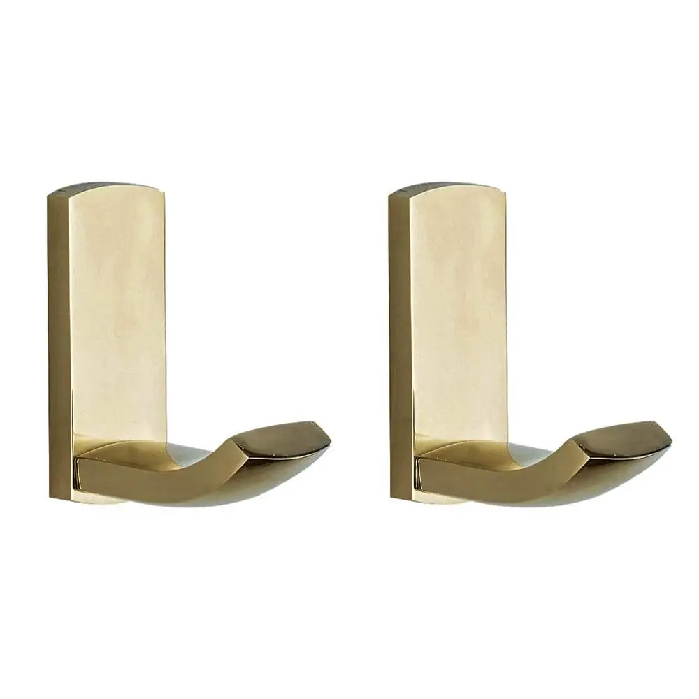Robe Hook 2 Pieces Планка с крючками IMPEU, настенный медный крючок для полотенец и халатов для ванной кухни, аксессуары для ванной комнаты, Золотой полированный - Цвет: Robe Hook 2 Pieces