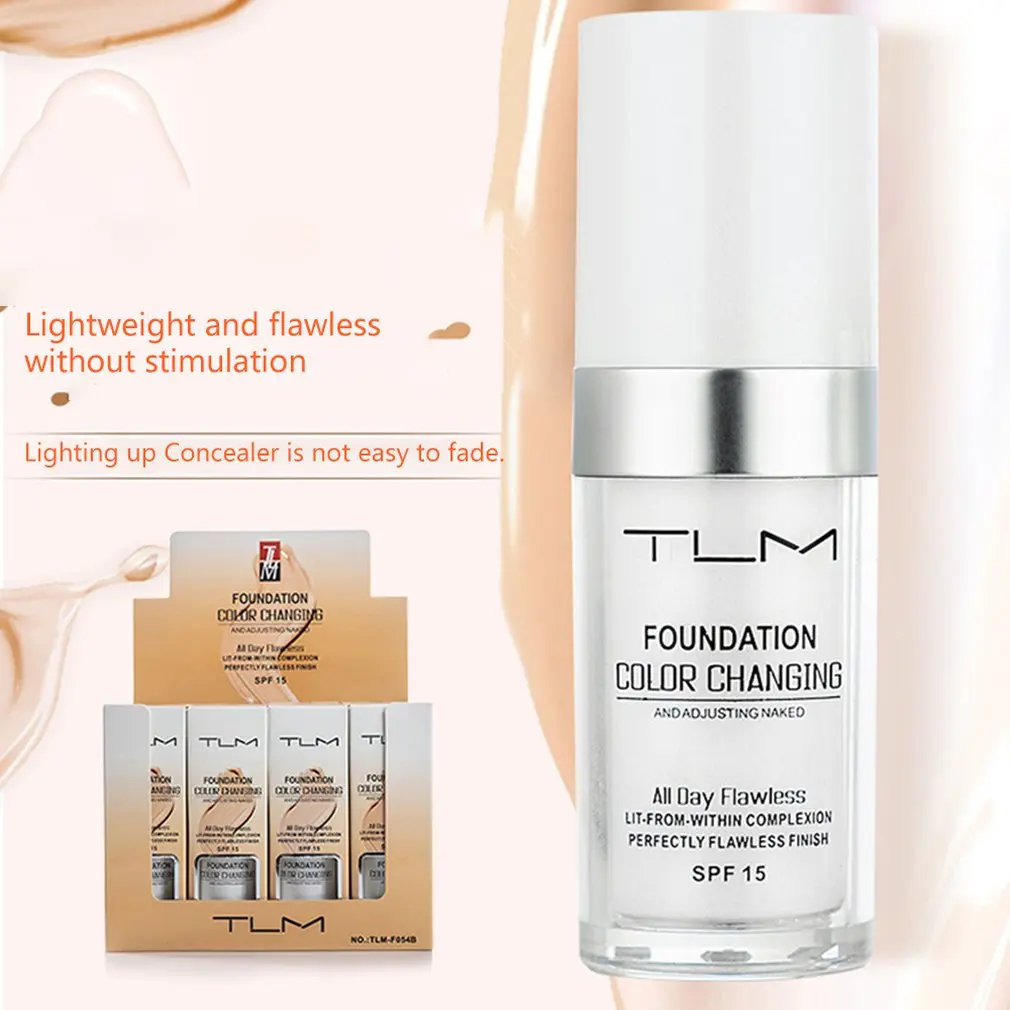 Temperature Changing Skin Color Liquid Foundation Brightening Portable Concealer Is Not Easy To Fade |