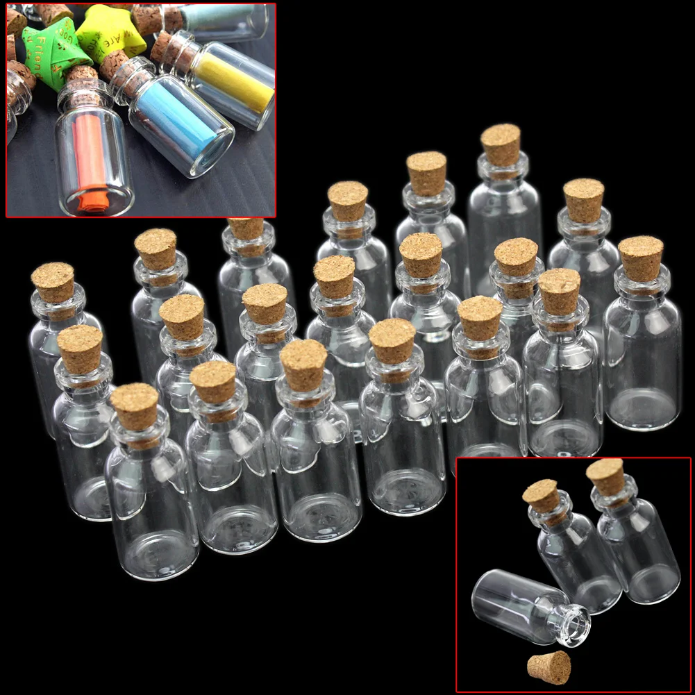 20 шт. прозрачные стеклянные мини бутылки 5 мл|jar with cork|transparent glass jarglass jar |