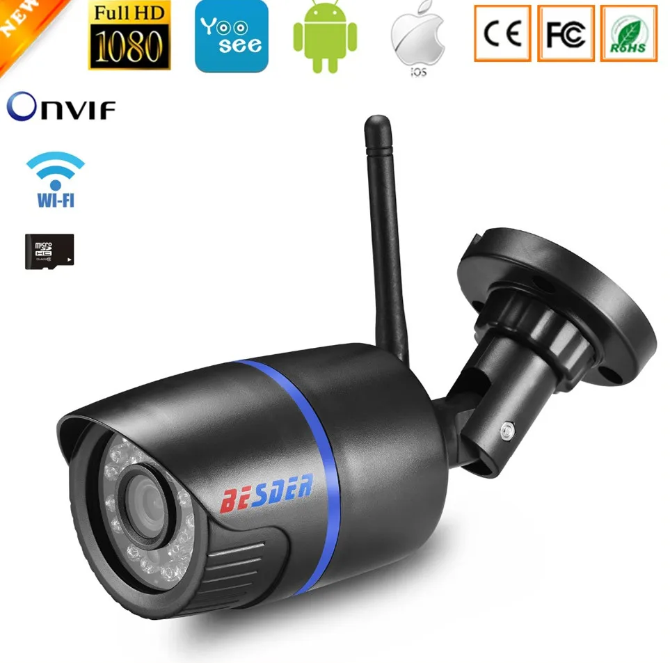 

Yoosee IP Camera Wifi 1080P 960P 720P ONVIF Wireless Wired P2P CCTV Bullet Outdoor Camera With MiscroSD Card Slot Max 64G