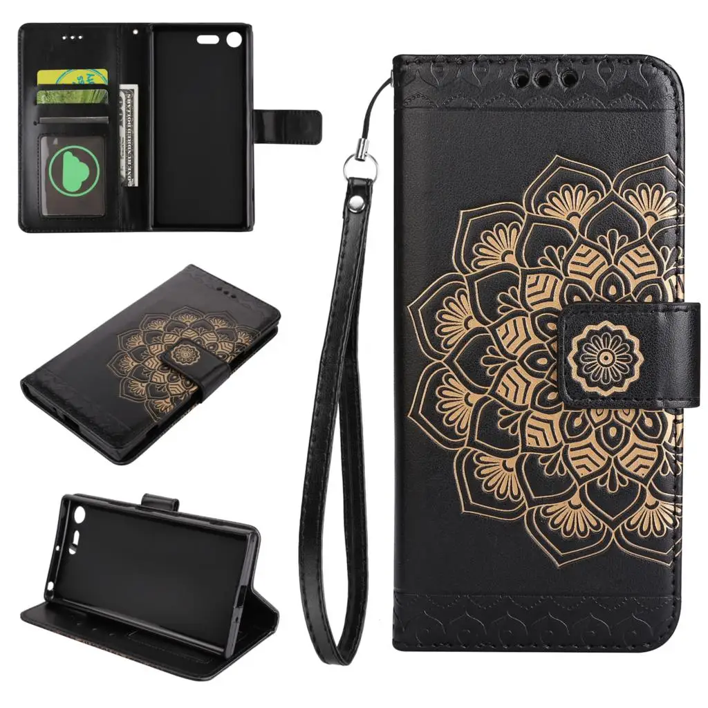 Флип чехол для Sony Xperia XZ Premium Dual SO 04J G8141 цветочный телефона кожаный XZPremium G8142 G8188|case for