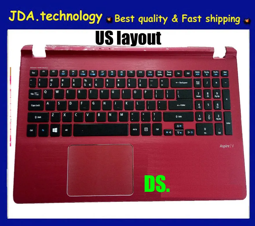 Wellendorff подлокотник для ноутбука верхний регистр для ACER V5-572g V5-573g V5-552G US клавиатура верхняя крышка(органические светодиоды) с сенсорной панелью, Красный
