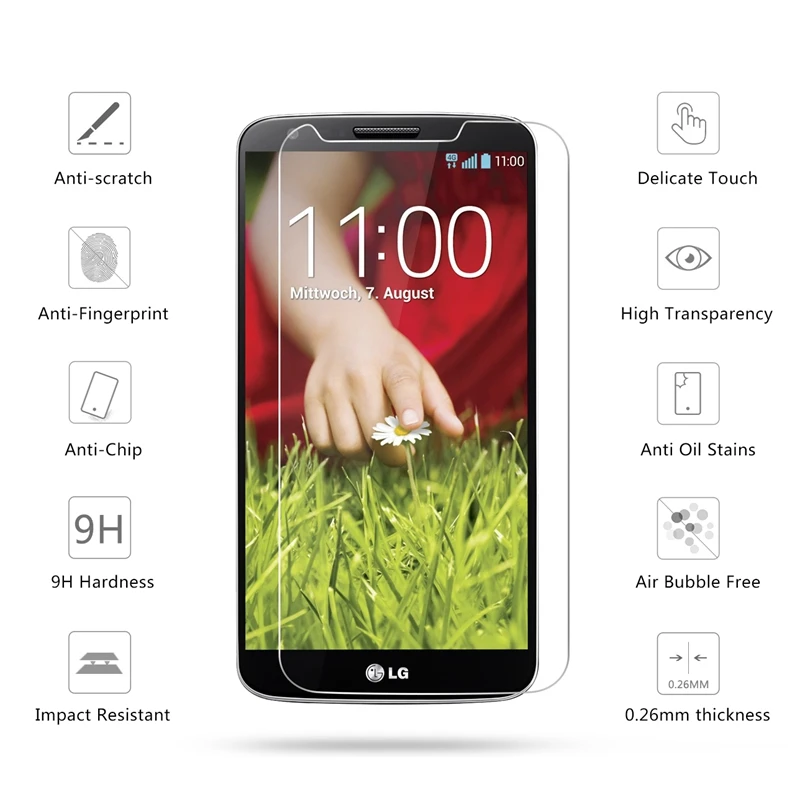 2.5D 0 26 мм 9H Премиум Закаленное стекло для LG G2 Optimus D801 D802 LS980 Защитная пленка *|glass for lg