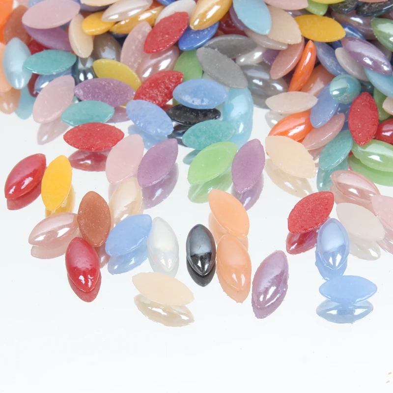 600 шт мульти [-Размер конский глаз разноцветные керамические бусины половинки