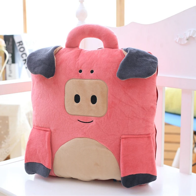 Kawaii Слон/свинья/пингвин плюшевые игрушки мягкие животные Подушка и одеяло 2в1