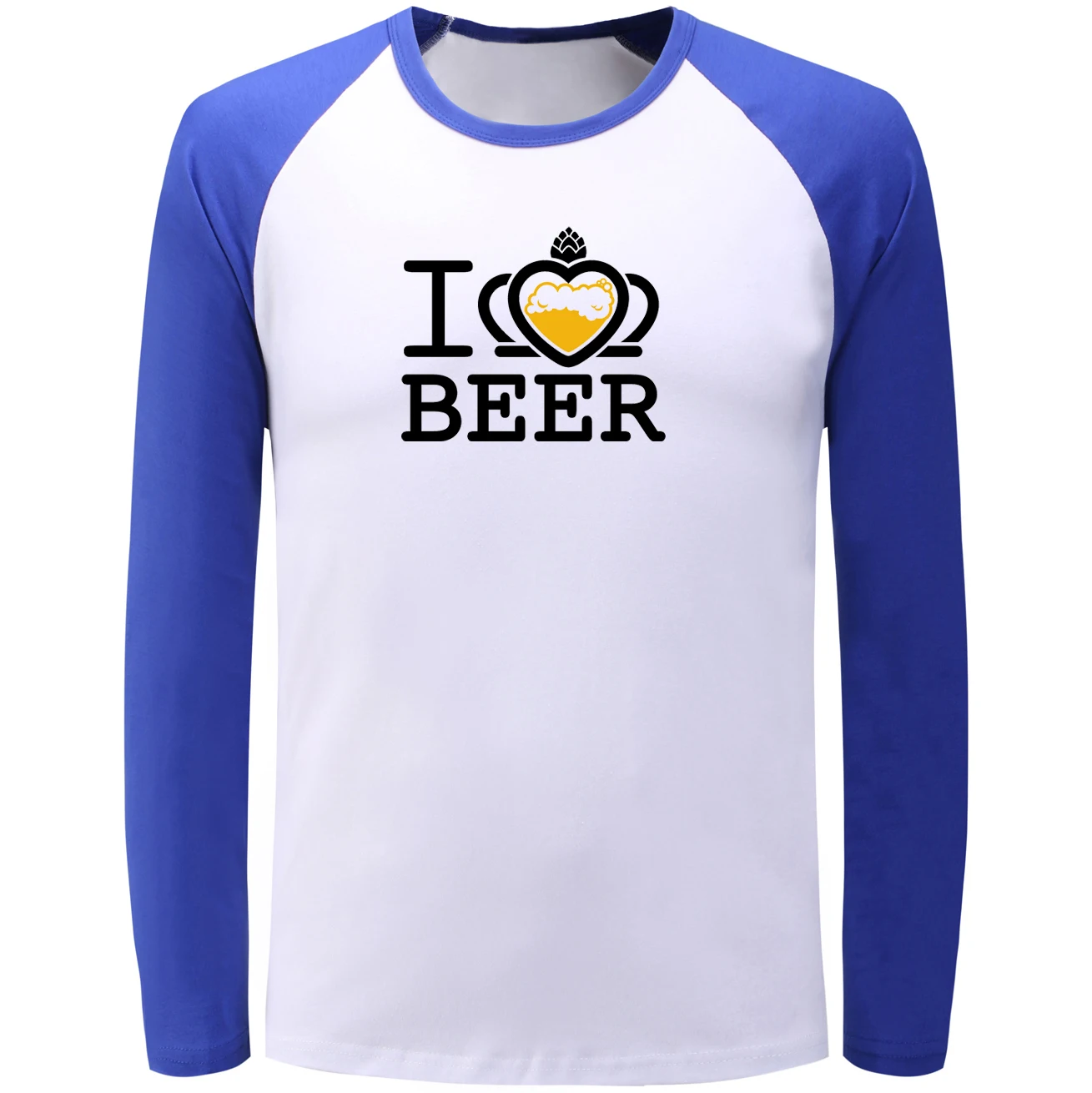 IDzn уличный стиль реглан футболка с длинным рукавом I Love Beer графическая для мужчин