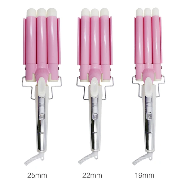 25mm pink 110-240 в волшебные розовые золотые бигуди для волос, электрические локоны, керамические спиральные щипцы для завивки волос, палочка, машинка, ролик Beadm 19 22 25 - Цвет: 25mm pink