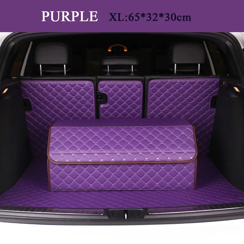 purple XL Негабаритный L XL ящик для хранения в багажник автомобиля сумка Органайзер складной водонепроницаемый PU Авто прочный складной грузовой ящик для хранения - Название цвета: purple XL
