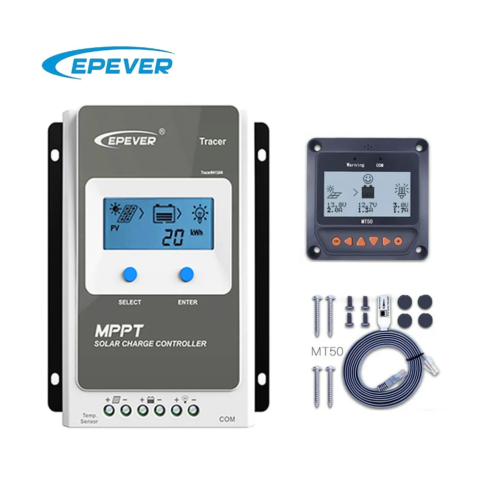 10000 a 20A 30A 40A 50A 60A 80A 100A MPPT Контроллер заряда солнечной батареи MT50 LCD метр epsolar
