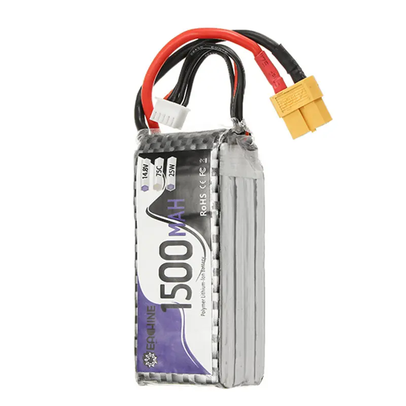 Запасная часть Wizard X220S FPV Racer батарея 75C 14 8 в 1500 мАч Разъем XT60 для радиоуправляемых