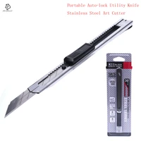 1pcs 30 degree blade tip portable mini auto lock utility knife premium stainless steel school office supplies diy art cutter