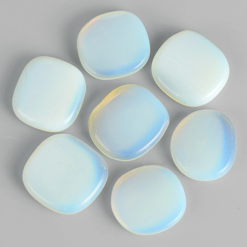

7pcs/Pack Crystal Minerals Opalite Energy Gemstone Palm Massage Reiki Healing Jade Massager SPA Health Care Chakra Stone