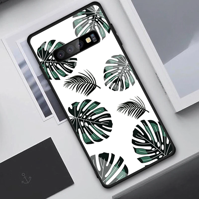 11 Чехол из закаленного стекла для samsung Galaxy S10 S9 S8 Plus S10e A7 Note 9 8 противоударный чехол градиентный чехол с изображением звезд - Цвет: 11