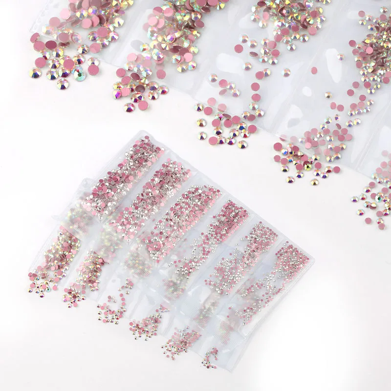 

Multi-size Glass Nail Rhinestones For DIY Nails Art Decorations Crystals Strass Charms Partition Mixed Size Rhinestone Set